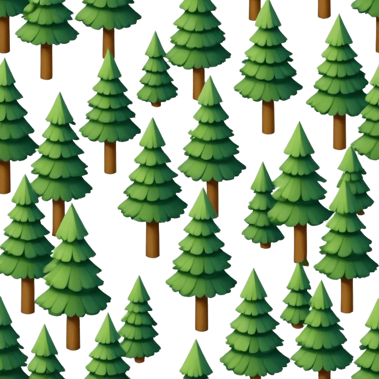 small grove isometric pine trees emoji