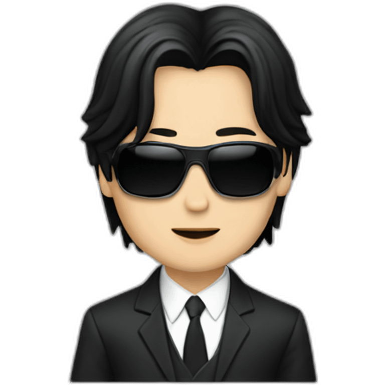 young keanu reeves as neo matrix emoji