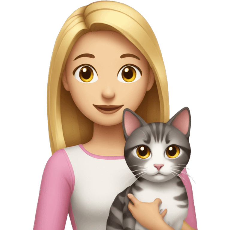 Girl and cat emoji