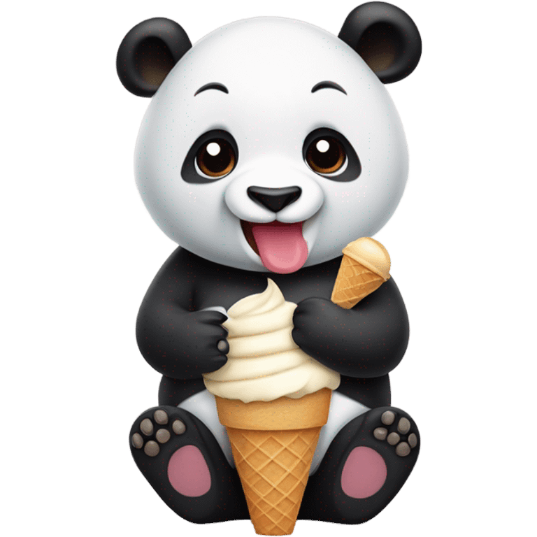 Panda eating ice cream emoji