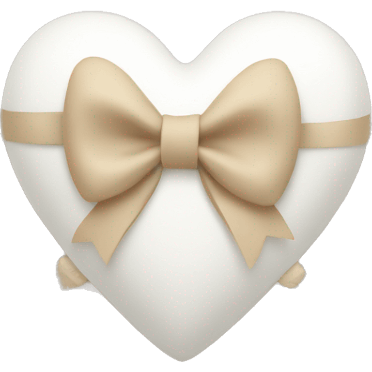 white heart with beige bow emoji