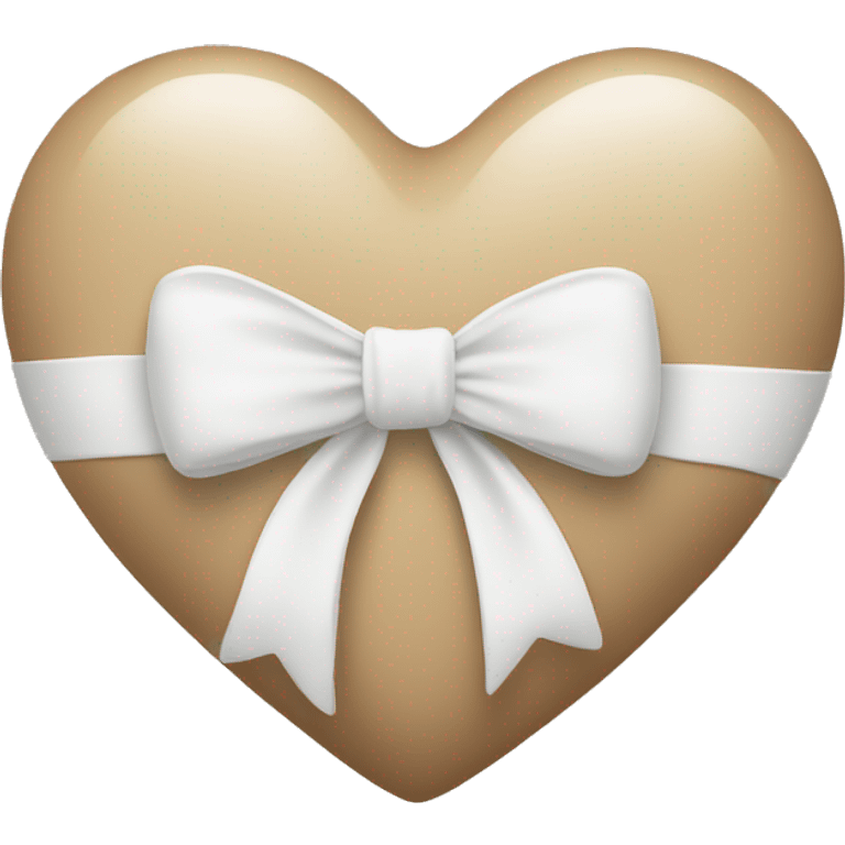 beige heart with white bow emoji