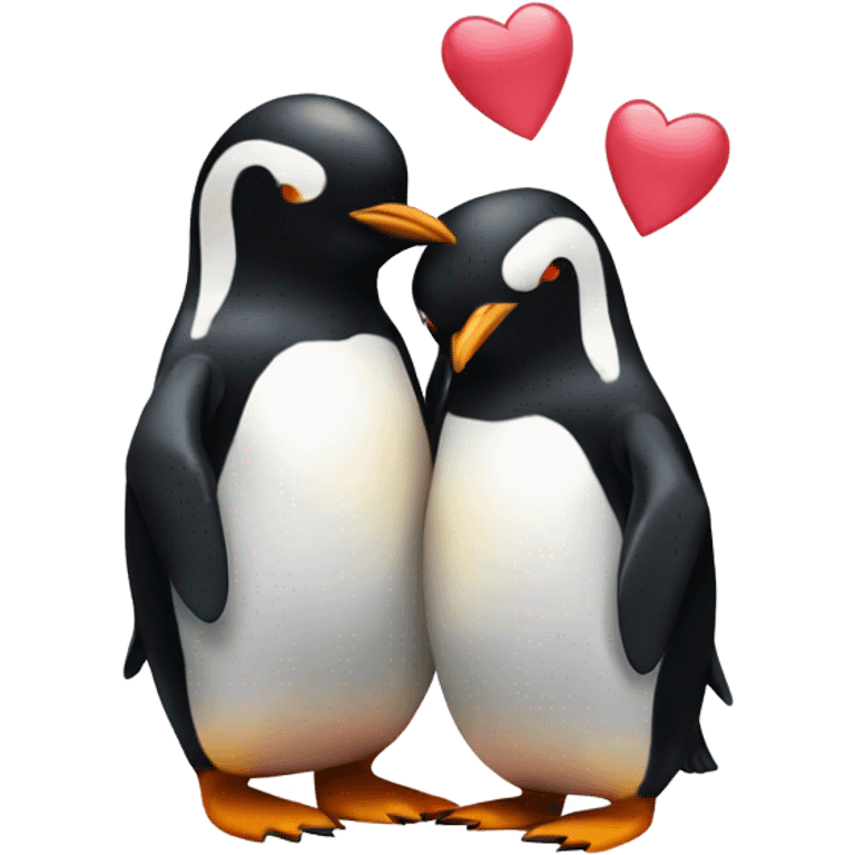 Penguins in love emoji