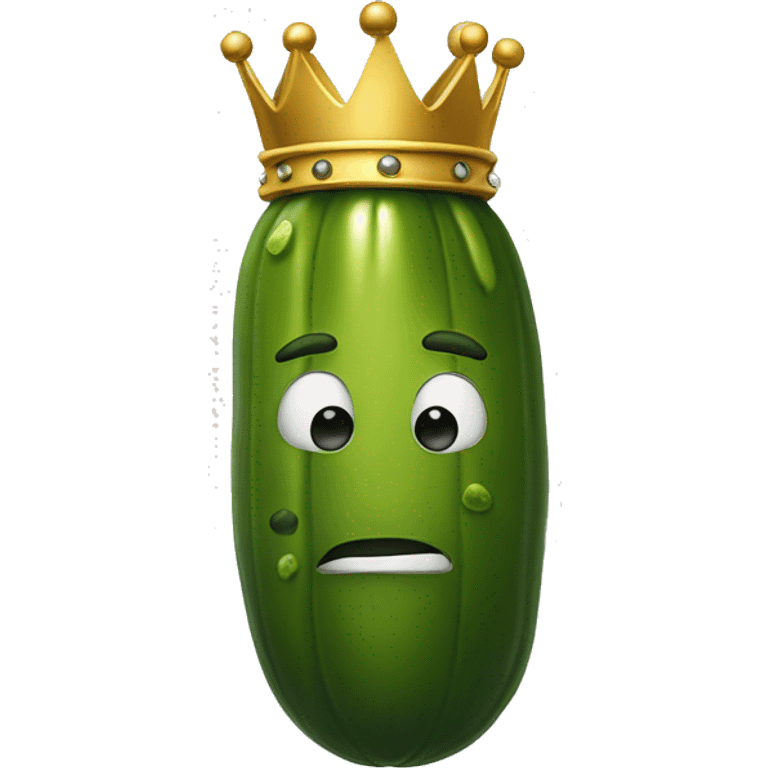 a strong pickle with a crown on emoji