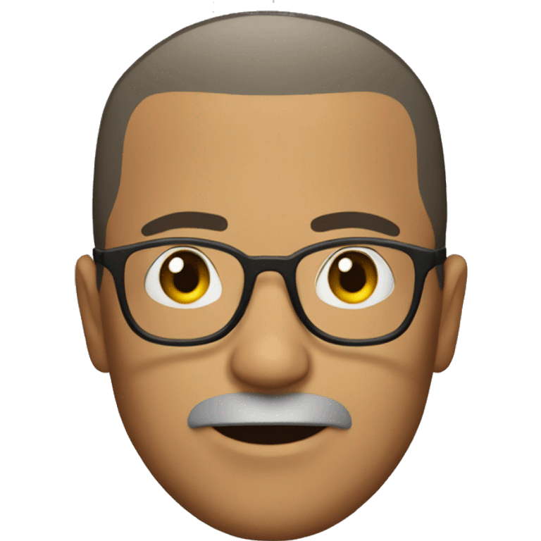 Mexican man with glasses, short beard, buzz cut emoji