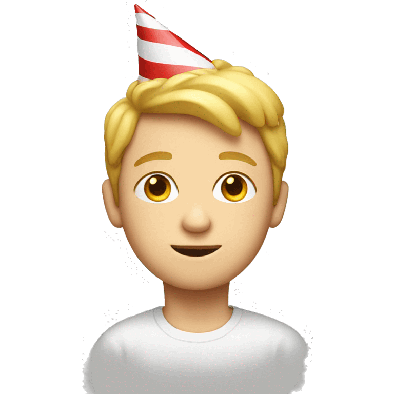 white boy with party hat emoji