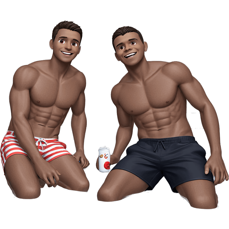 two boys enjoying summer fun emoji