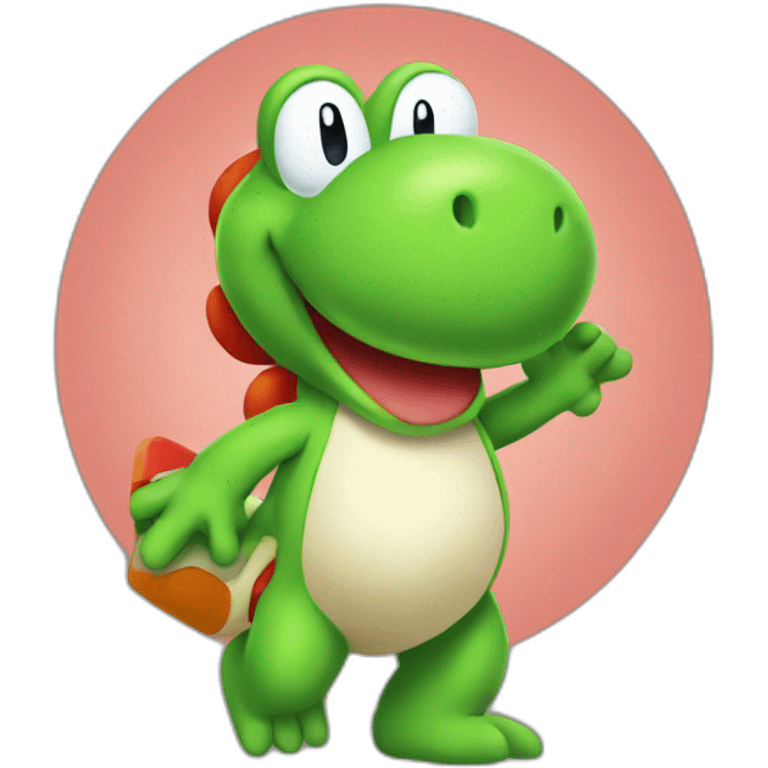 yoshi holding a start sign emoji