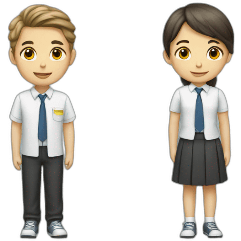 Primary school boy and girl emoji