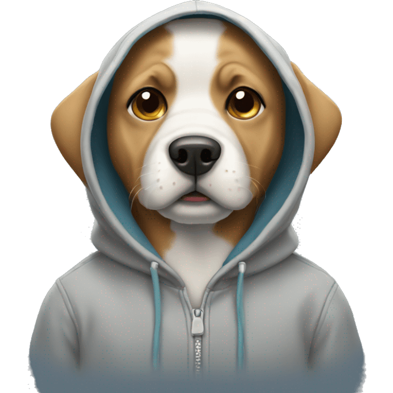 Dog wearing a hoodie  emoji