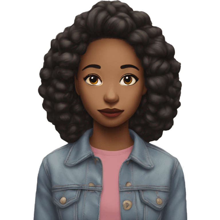 Aya Naomi King, teenager hyperreal, photoreal portrait emoji