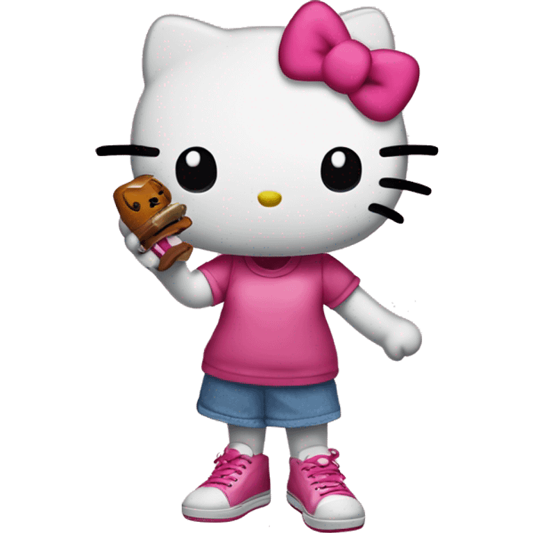 Hello kitty mad with a shoe in her hand emoji