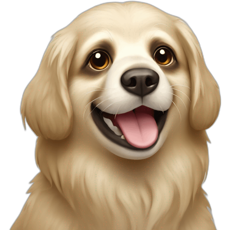 Sloth on English cream golden retriever emoji