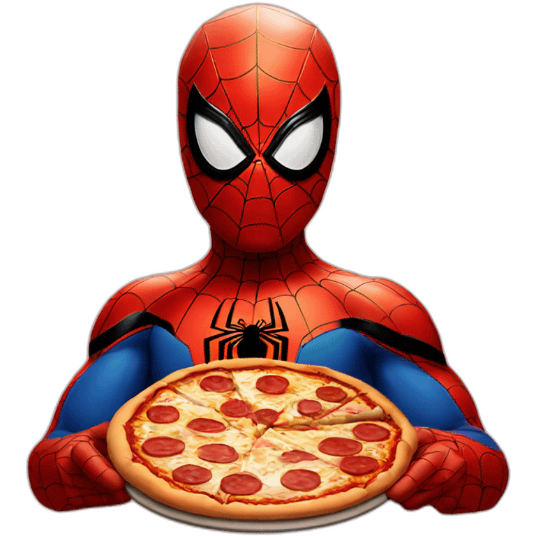 Spider-man avec une pizza emoji