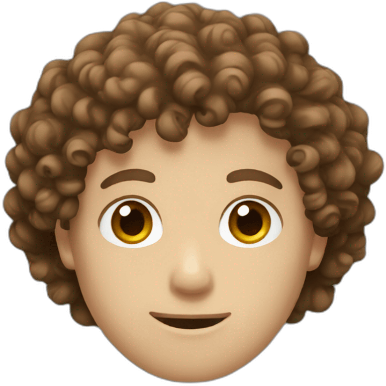 curly hair guy with brown hair, and blue eyes  emoji