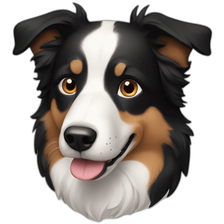 Dog, face, border collie, short hair, back and White, Big mole on snout emoji