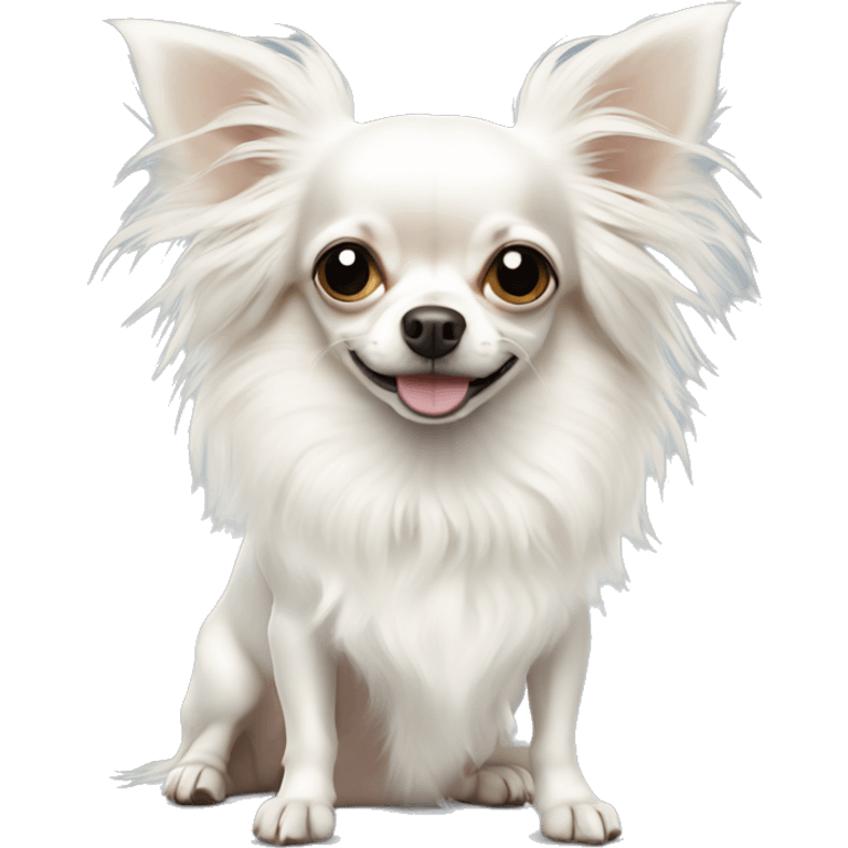 Long haired white chihuahua emoji