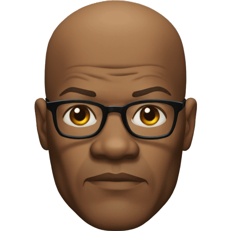 bald samuel l jackson serious emoji