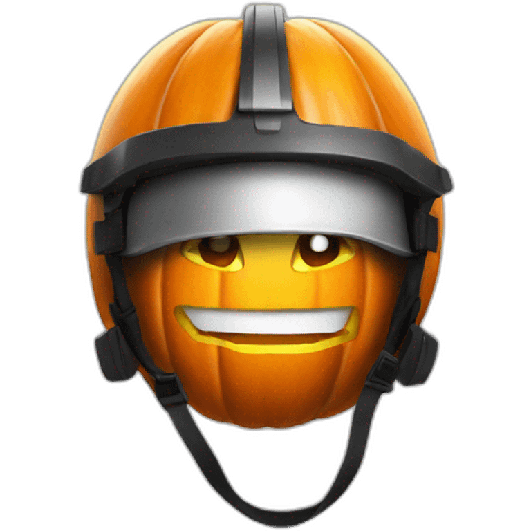 pumpkin in a helmet emoji