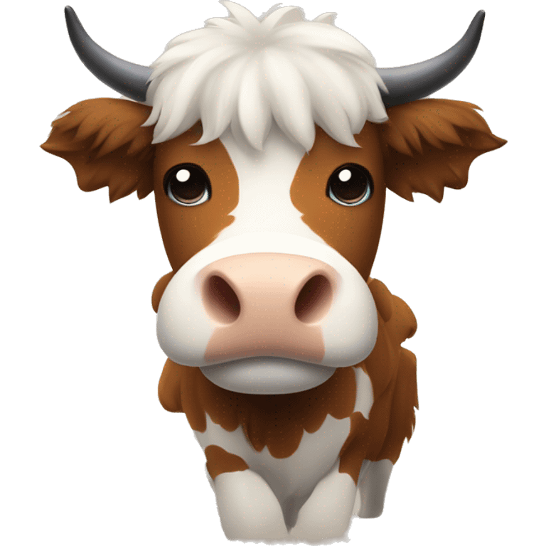 Very furry and cute scotland cow emoji