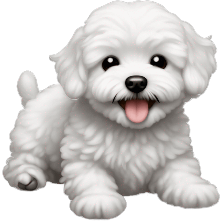 Baby maltipoo black  completely black (not white) laughing eyes closed eyes completely closed big smile  emoji