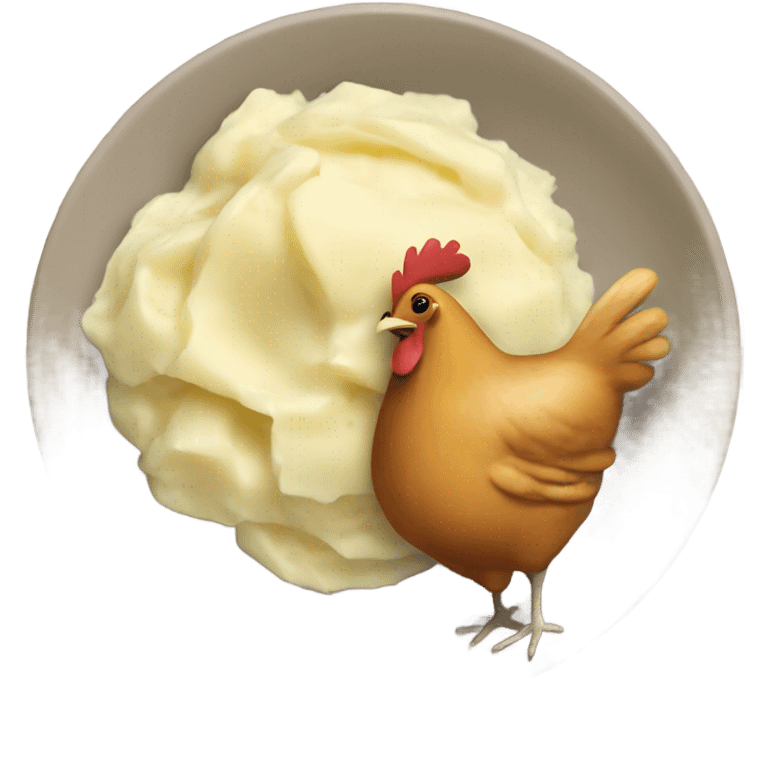 chicken and mashed potatoes emoji