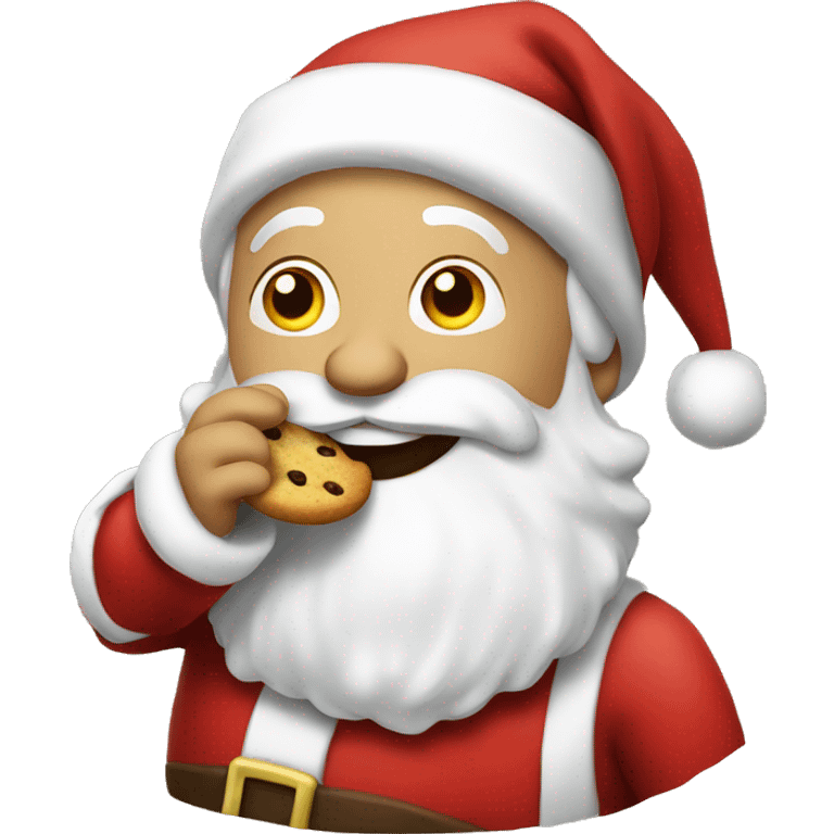 Santa eating cookies emoji