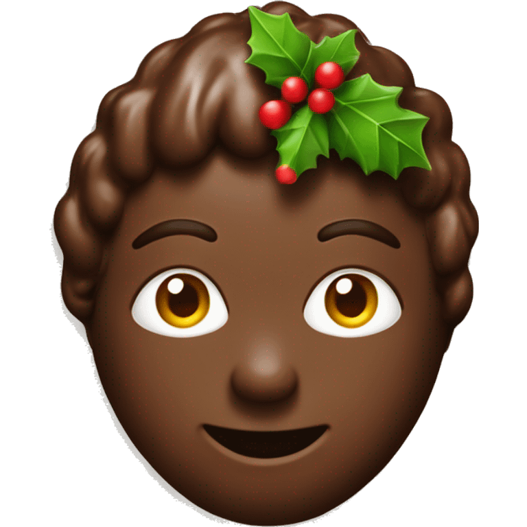 folhado de chocolate com forma de árvore de natal  emoji