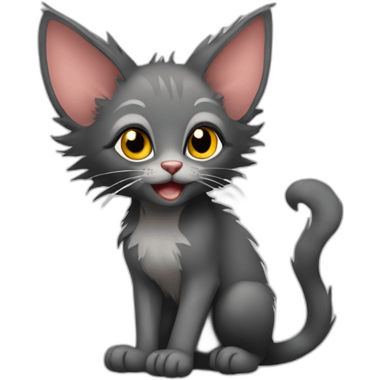 cat lykoi sits emoji