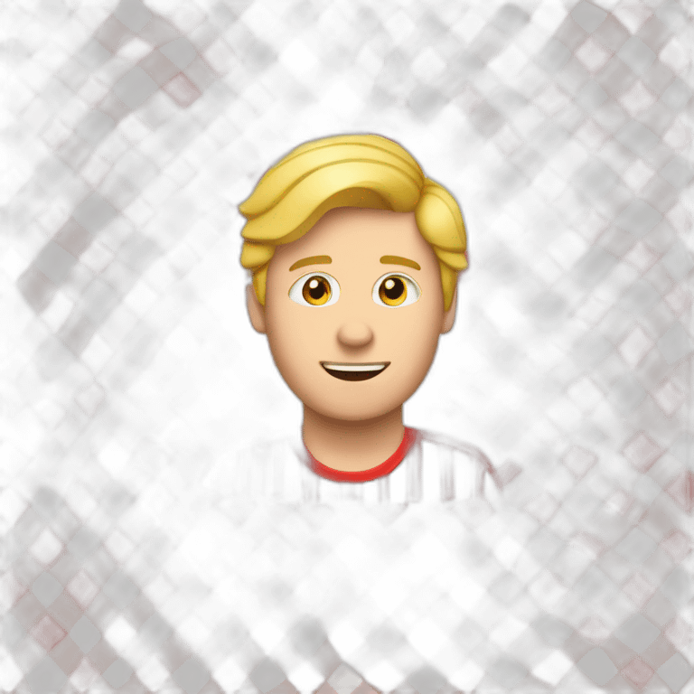 homme blond, breton, visage fin, pull rouge emoji