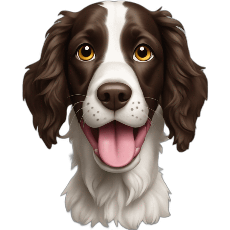 Springer spaniel with tongue out emoji