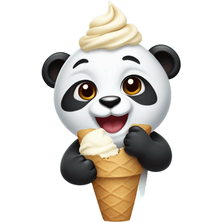 Panda eating ice cream emoji