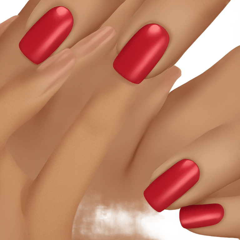 Long red  nails on medium skin ton emoji