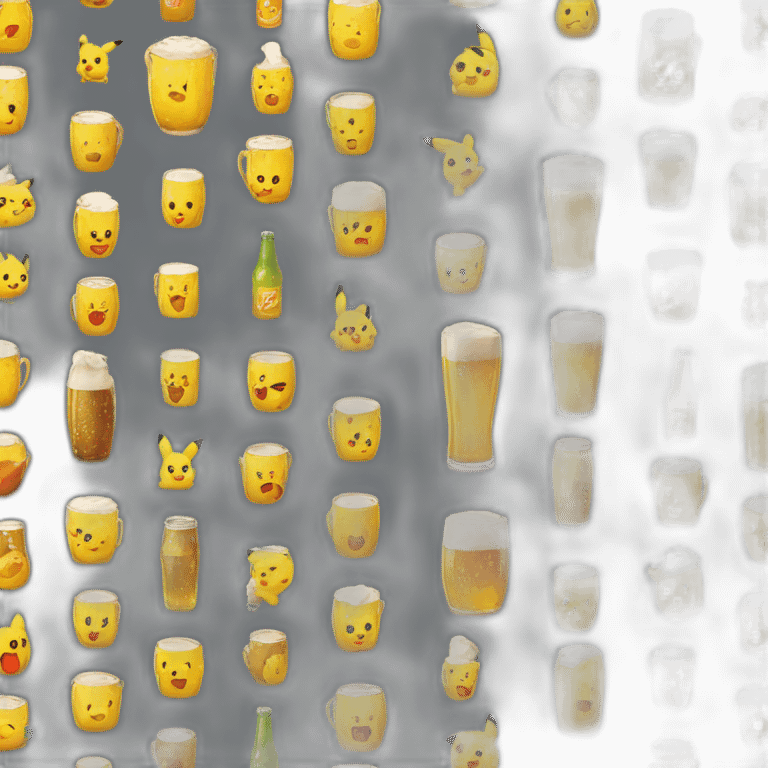 Pikachu tenant une bière emoji