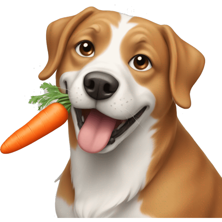 Dog eating carrot emoji