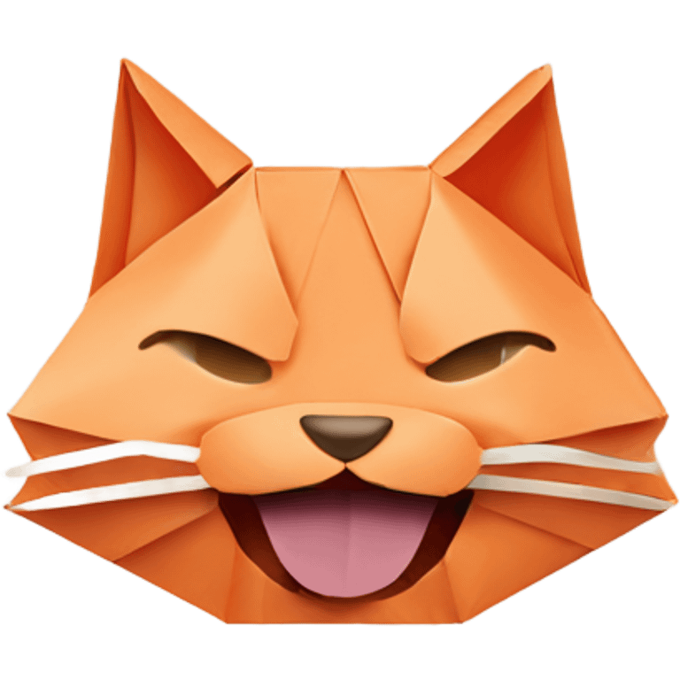 cat smiling origami saumon emoji