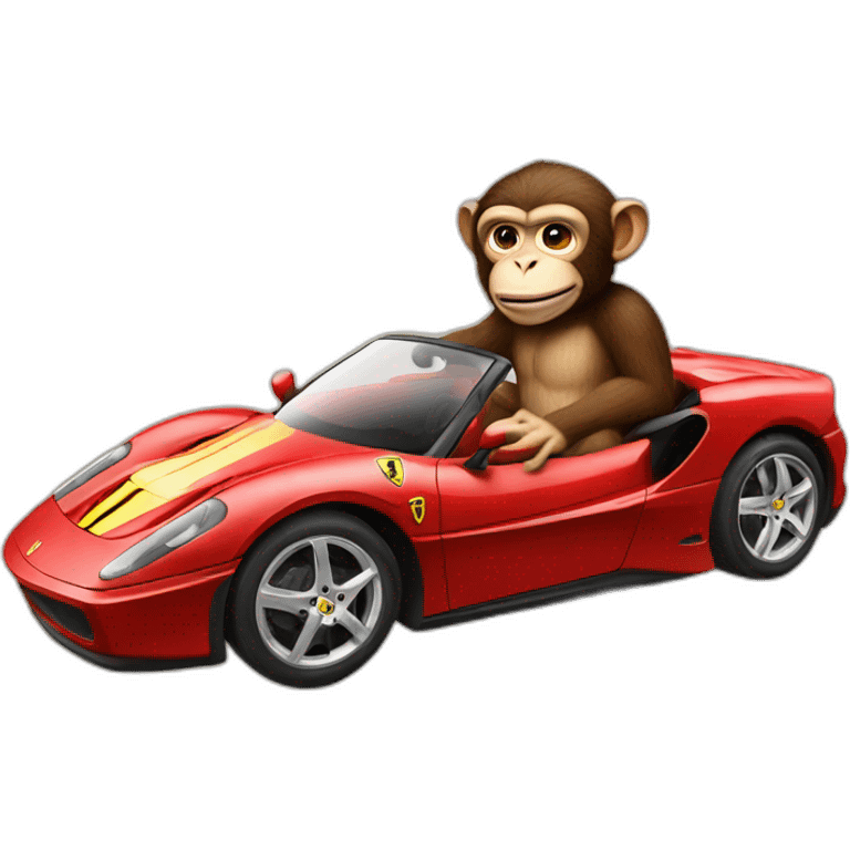 Ferrari driving monkey emoji