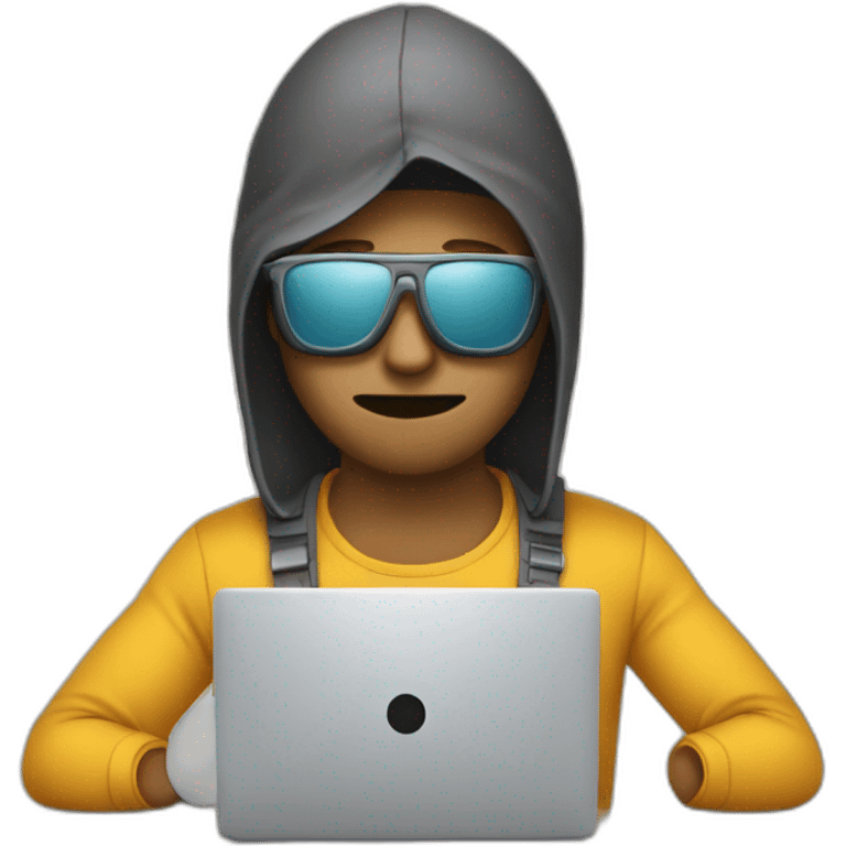 software developer disguised infront of computer emoji