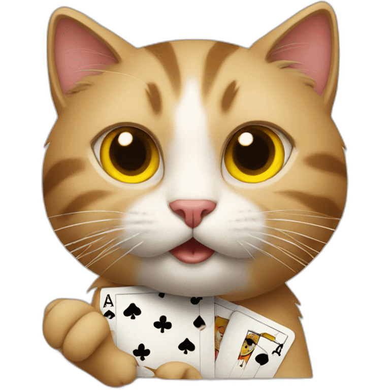 Cat playing cards emoji