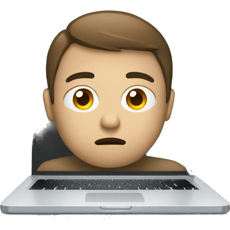 sad Men behind laptop emoji