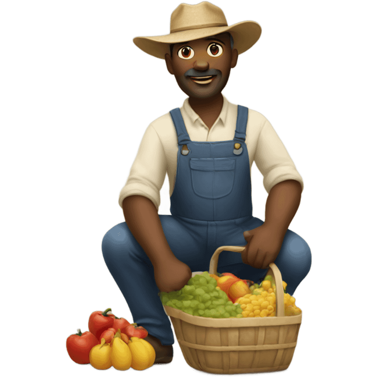 A farmer selling on his market  emoji