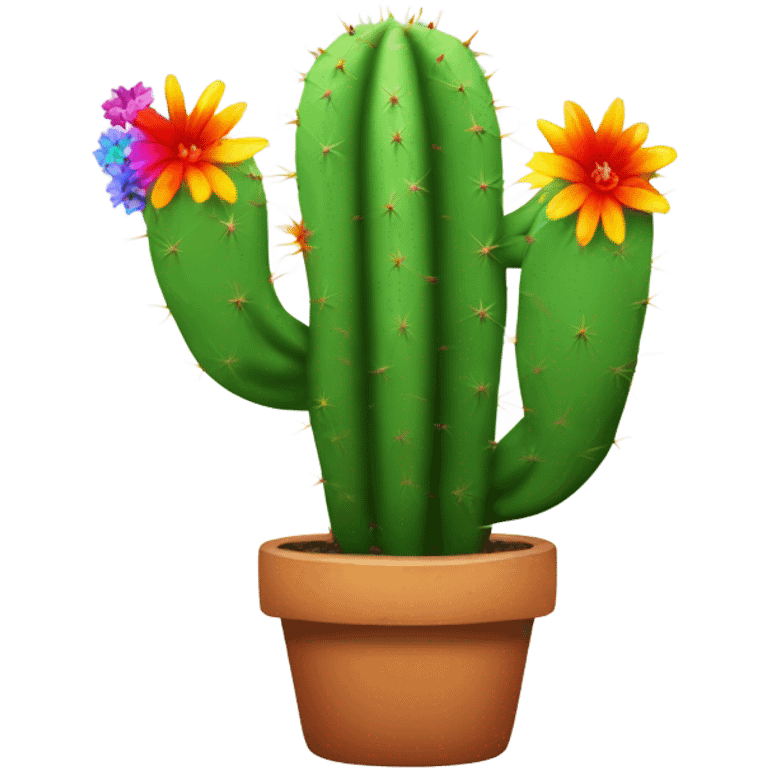 Rainbow cactus emoji