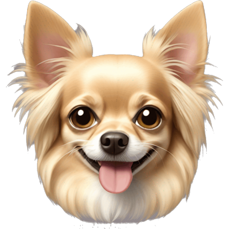 Happy blonde long haired chihuahua emoji