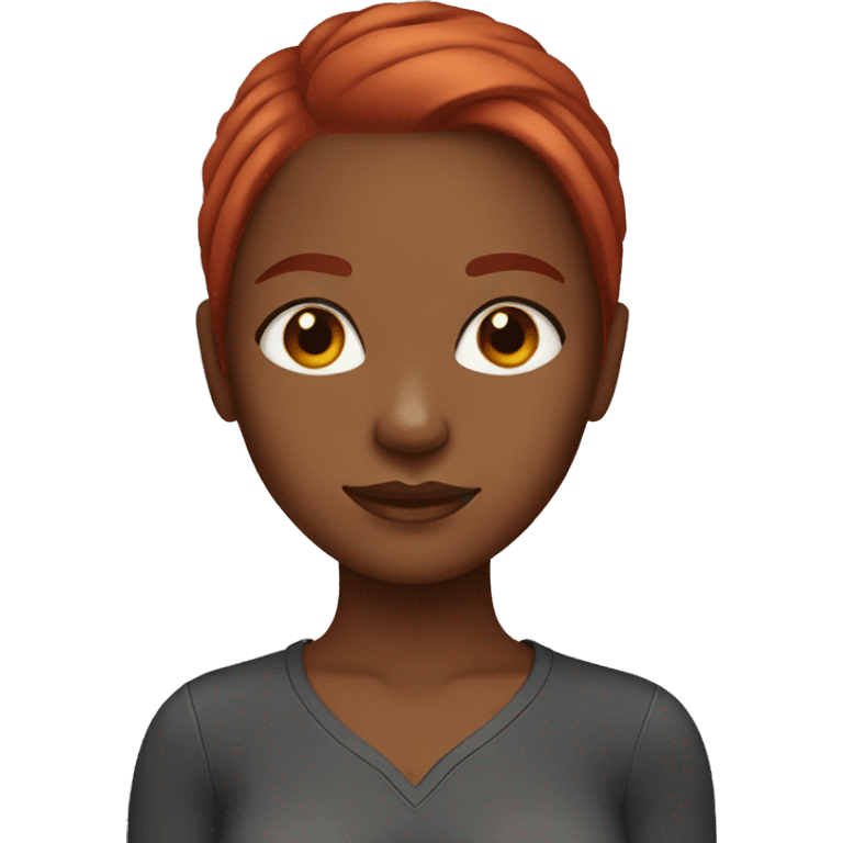 Brown skin girl red hair emoji