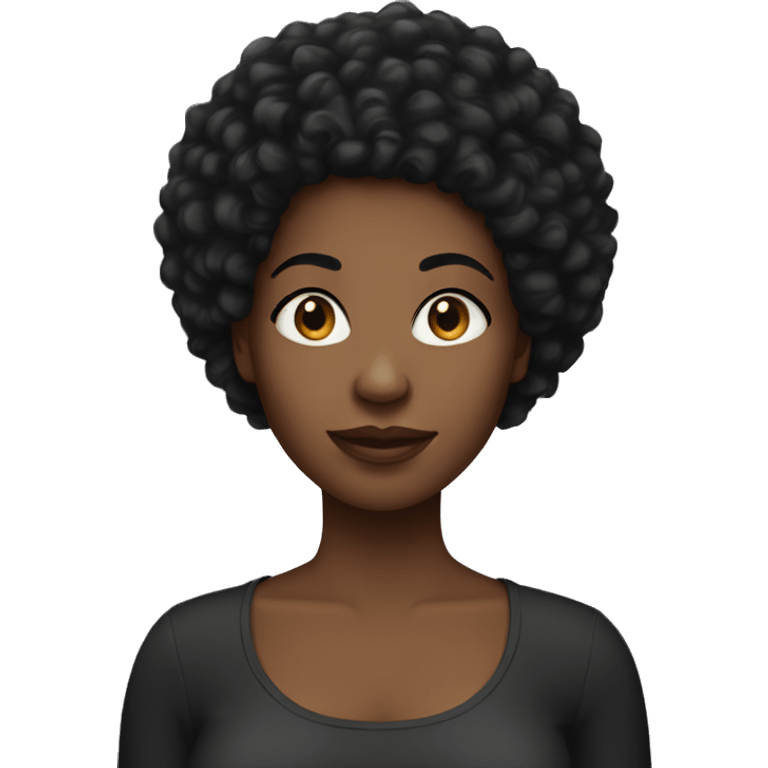 A black woman not too chubby with very short Afro hair emoji