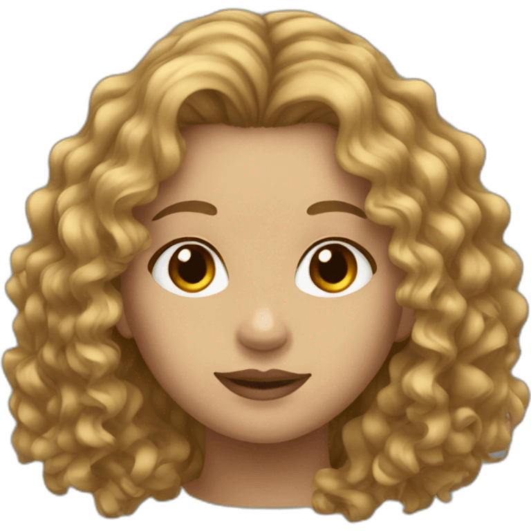 girl long curly dark blonde hair emoji