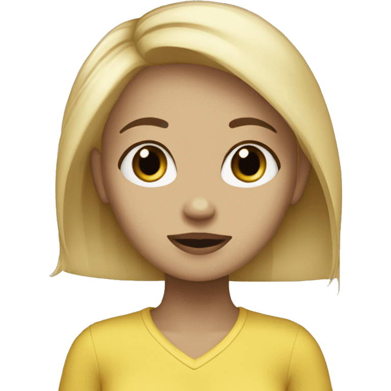 blonde girl with little black shitzu emoji