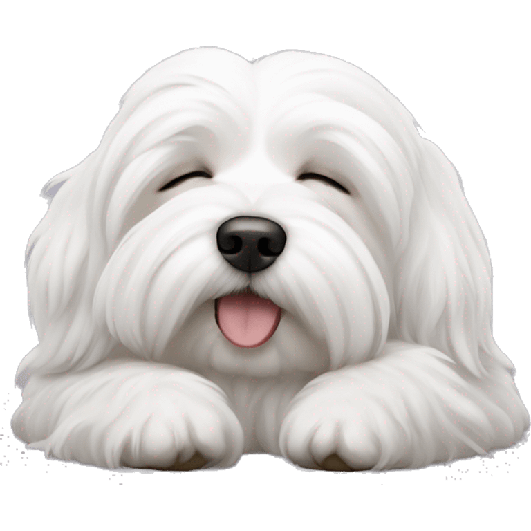 Coton de tulear dog sleeping emoji