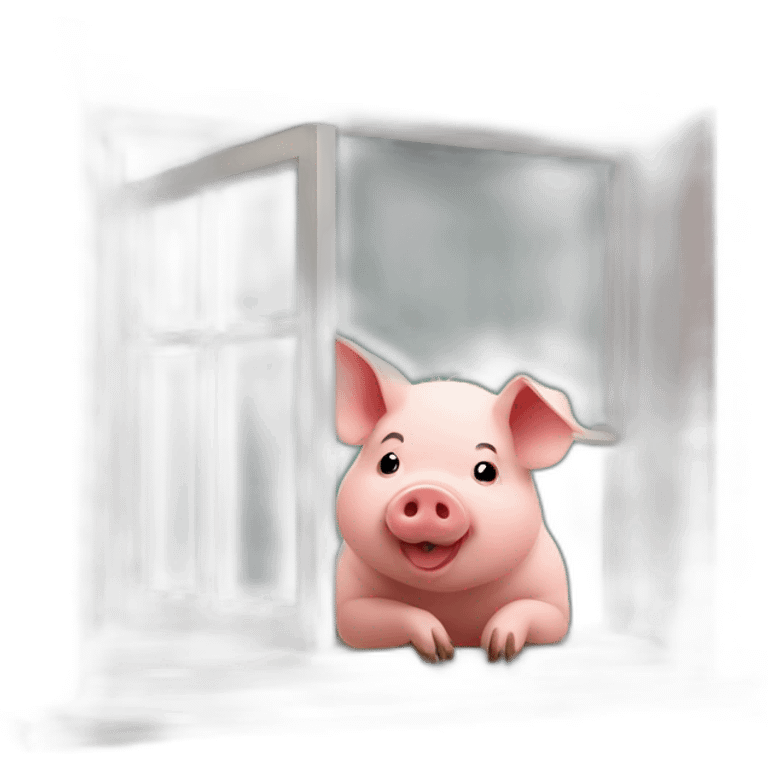 Pig in the window emoji