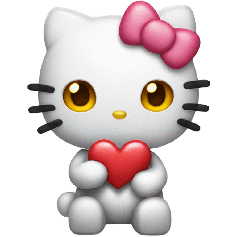 Hello kitty holding a heart  emoji